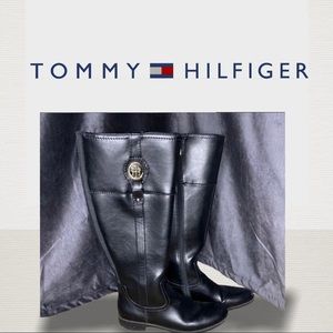 Tommy Hilfiger Black Leather Riding Boots